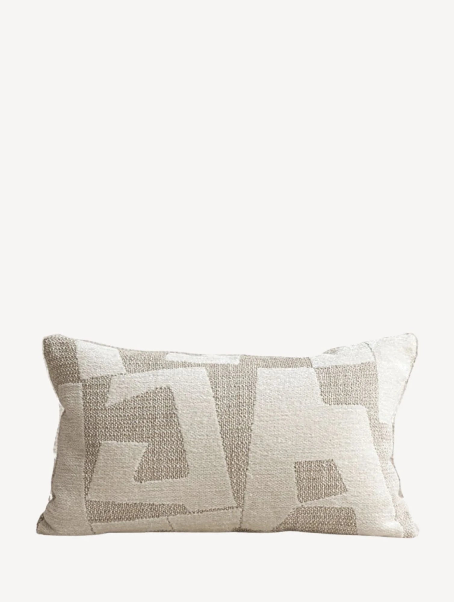 Ivory Geometry Cushion Cover