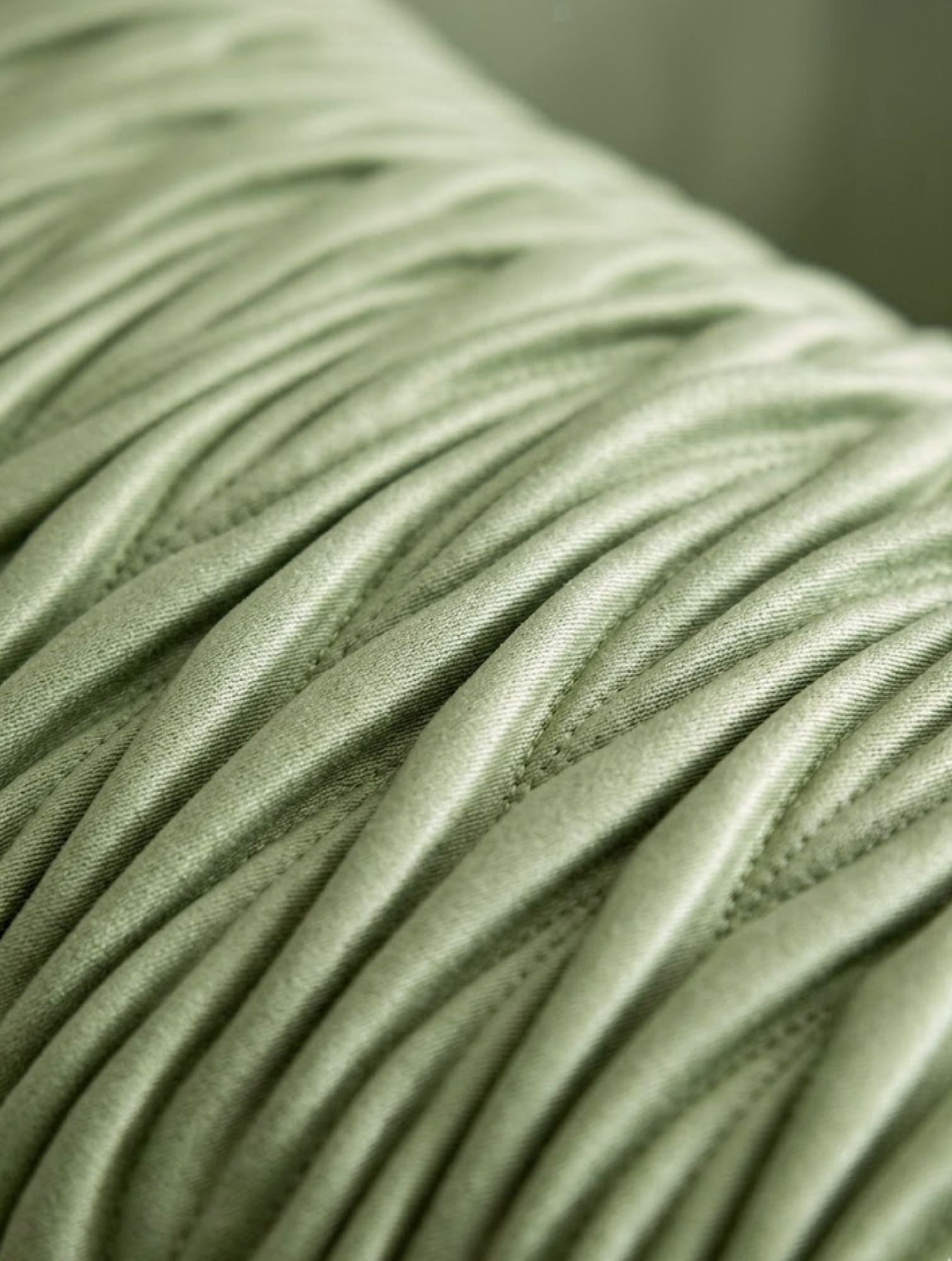 Sage Green Pleated Cushion Cover